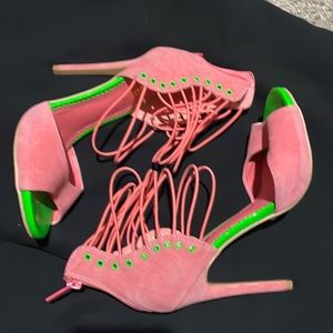 Never wore size 7 1/2, Pink and Green color